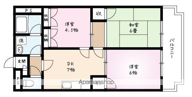 ラフォーレ・ディテ(3DK/4階)の間取り写真