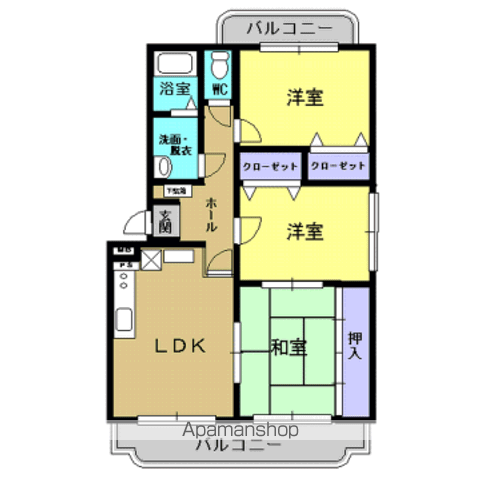 ユーミーコスモ(3LDK/2階)の間取り写真