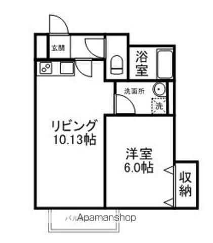 メリディアン南中山 弐番館(1LDK/2階)の間取り写真