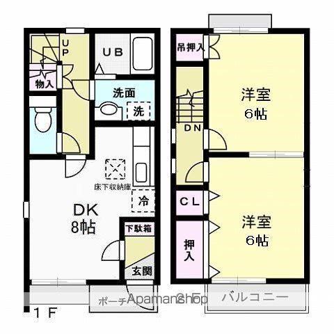 グランシャリオ(2DK/2階)の間取り写真