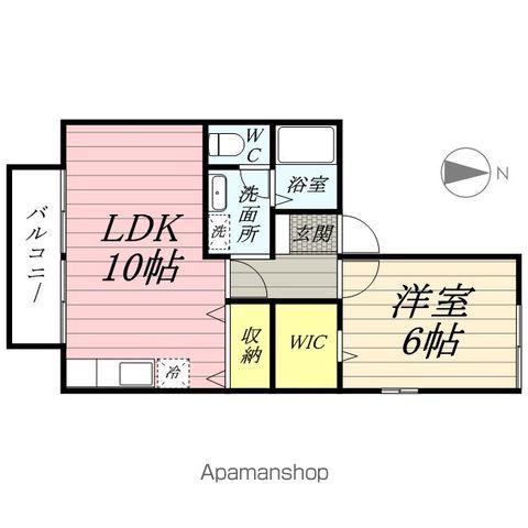 ハイカムールA(1LDK/2階)の間取り写真