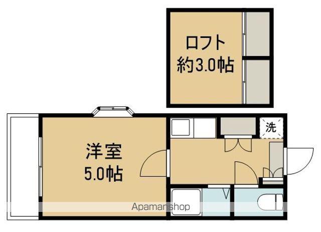 アップルハウス東仙台(1K/2階)の間取り写真