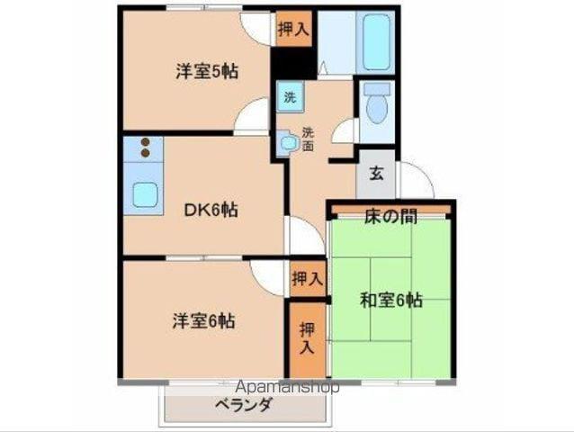ローゼヒダカ(2LDK/2階)の間取り写真