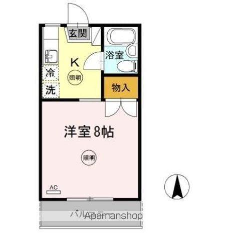 第2メールブルー(1K/1階)の間取り写真