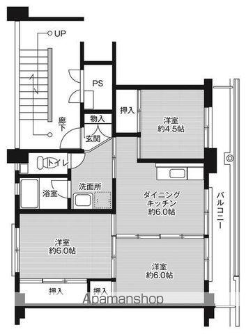 ビレッジハウス御前崎1号棟(3DK/3階)の間取り写真