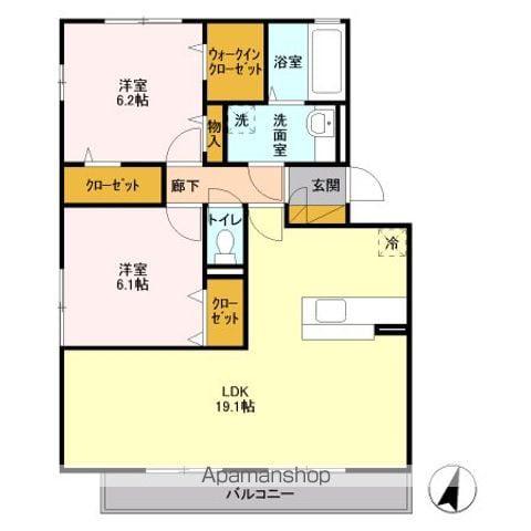 プレセアガーデン(2LDK/2階)の間取り写真