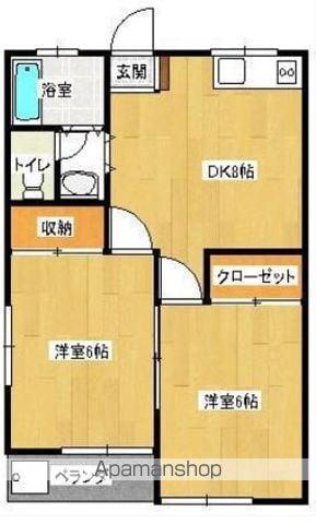 コーポ桂(2DK/1階)の間取り写真