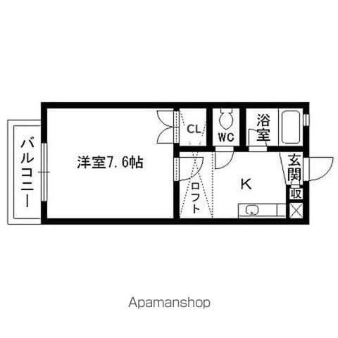 グランドール・ミユキ(1K/2階)の間取り写真