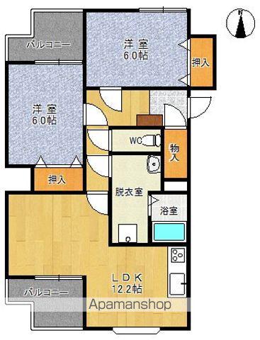 NC西3・4マンション(2LDK/4階)の間取り写真