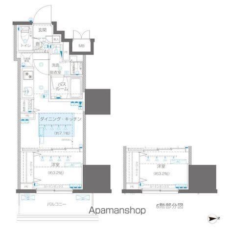 ZOOM信濃町(1DK/6階)の間取り写真