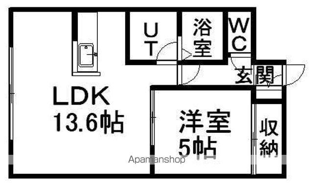 十三和マンション(1LDK/2階)の間取り写真