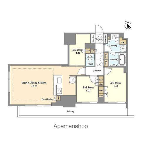 オアーゼ日暮里レジデンス(3LDK/7階)の間取り写真