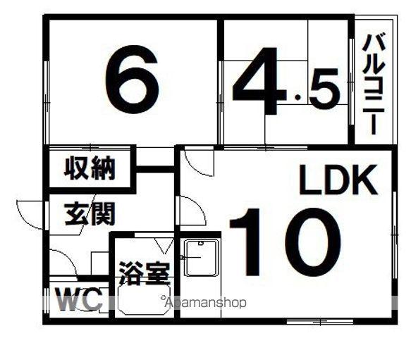 コーポかのう(2LDK/2階)の間取り写真
