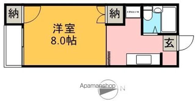 ヴィラージュぶーけⅠ(1K/2階)の間取り写真