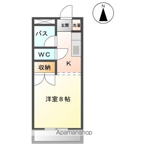 バンブメゾン(1K/2階)の間取り写真