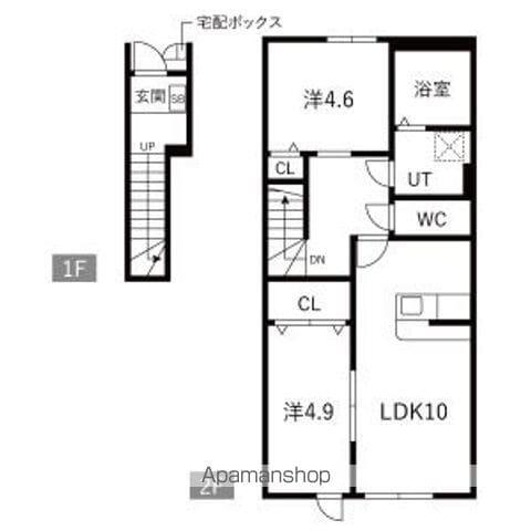 フロンティア(2LDK/2階)の間取り写真