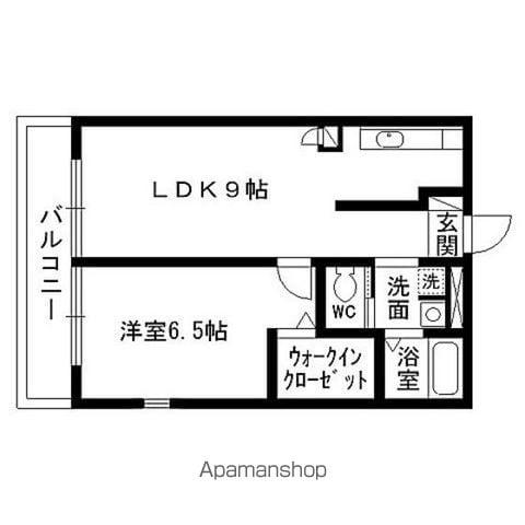 パーティアム白水沢(1LDK/2階)の間取り写真