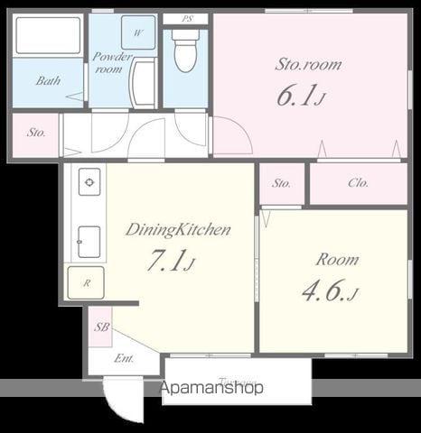 メゾンフローラ(2DK/1階)の間取り写真