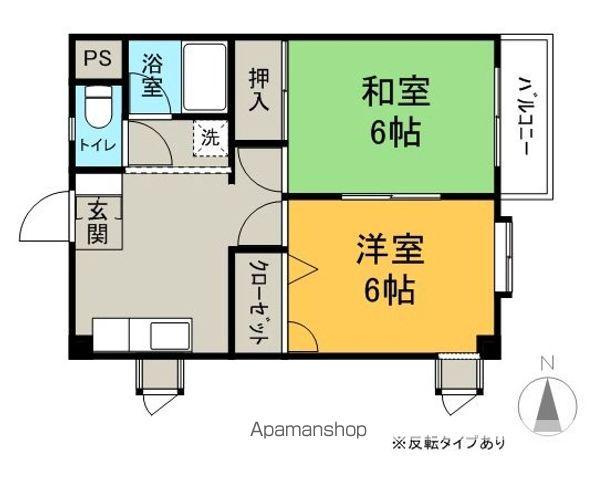 パストラーレ壱番館(2DK/2階)の間取り写真