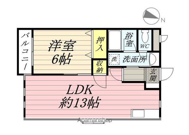 ジューンパレス(1LDK/3階)の間取り写真