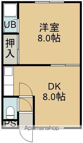 福富荘(1DK/1階)の間取り写真