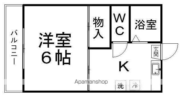 暁荘(1K/2階)の間取り写真