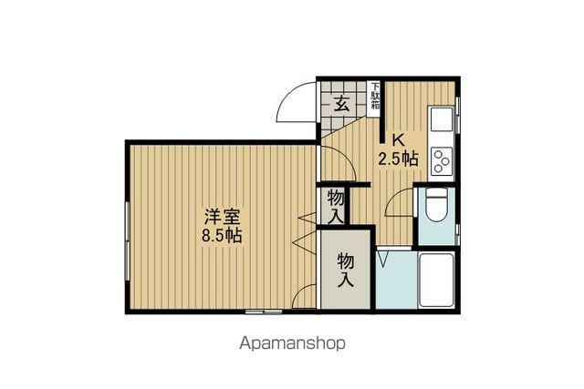 コーポポプラ(1K/1階)の間取り写真