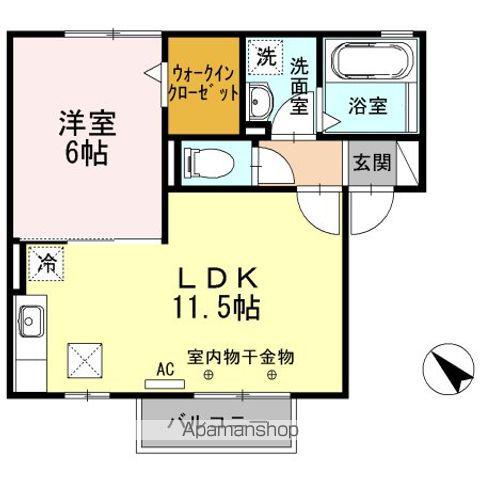 グランフィールズⅢ A(1LDK/1階)の間取り写真