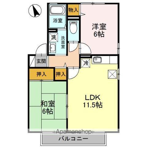 WILL MORE 2001(2LDK/1階)の間取り写真