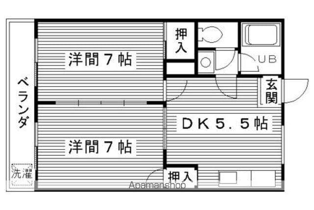 VILLA DI LINNE(2DK/4階)の間取り写真