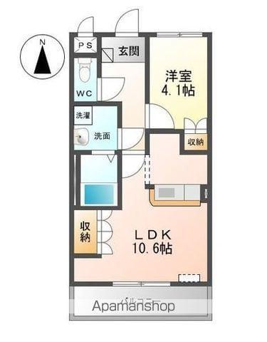 シャンドフルール(1LDK/1階)の間取り写真