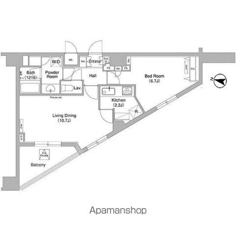 コンフォリア下北沢(1LDK/10階)の間取り写真