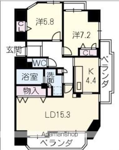ダイナーズ白壁(2LDK/2階)の間取り写真