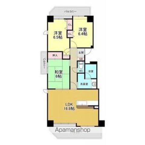 ウェルフォート幸川(3LDK/9階)の間取り写真