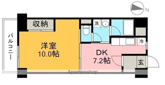 アスターハウス(1DK/6階)の間取り写真