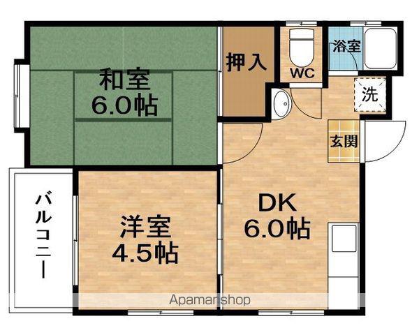 ファミールK&M(2DK/5階)の間取り写真