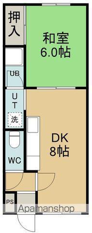 シャルム八幡Ⅱ(1DK/2階)の間取り写真