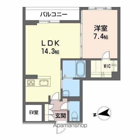 セリシール森合(1LDK/1階)の間取り写真