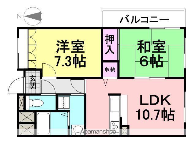 BLANC南塚口(2LDK/2階)の間取り写真
