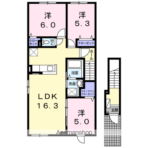 プルメリアⅤ(3LDK/2階)の間取り写真