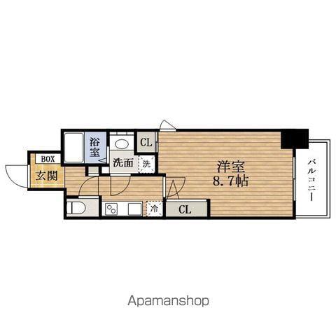 プランドールKITAHAMA(1K/15階)の間取り写真