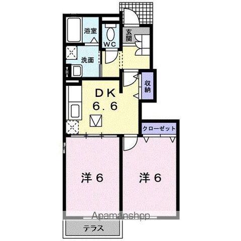 カルム・シェソワ(2DK/1階)の間取り写真