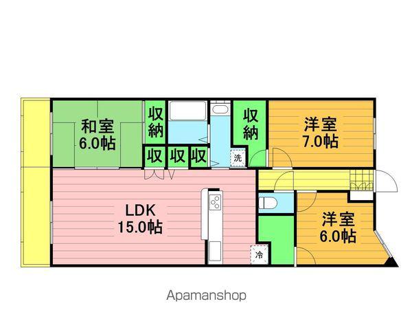 アクアレジデンス(3LDK/8階)の間取り写真