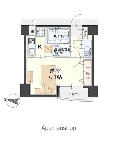 ラピス雨宮(1K/6階)の間取り写真