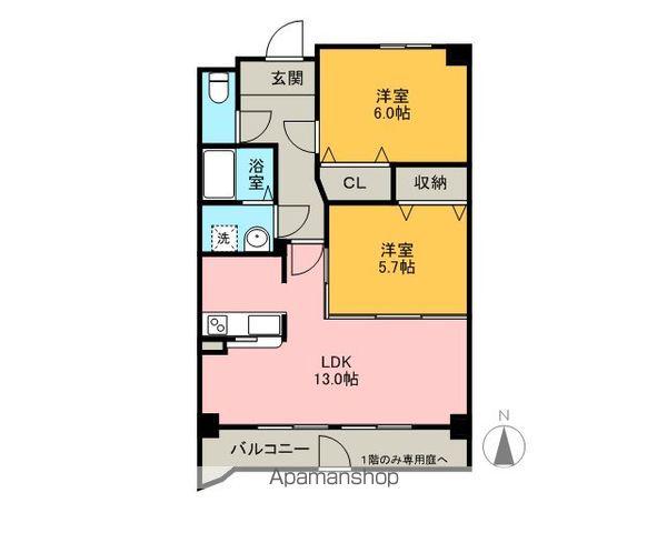 樽見鉄道 北方真桑駅 徒歩30分 3階建 築24年(2LDK/1階)の間取り写真