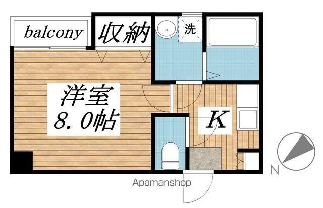 ヴィーブリアン松戸A(1K/1階)の間取り写真