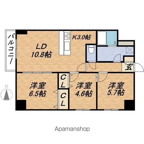 MODENA 近代美術館(3LDK/9階)の間取り写真