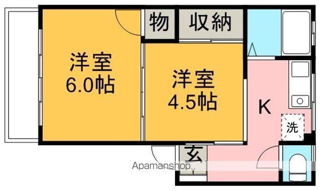 福田マンション(1DK/2階)の間取り写真