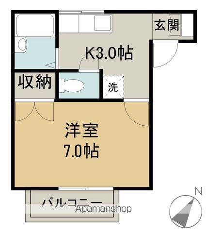 フレグランス己斐(1K/2階)の間取り写真