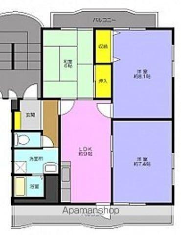 キャッスルMISE A棟(3LDK/2階)の間取り写真